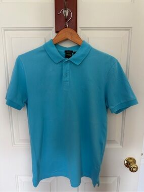 Hugo Boss Polo Shirt Mens M Medium Light Blue